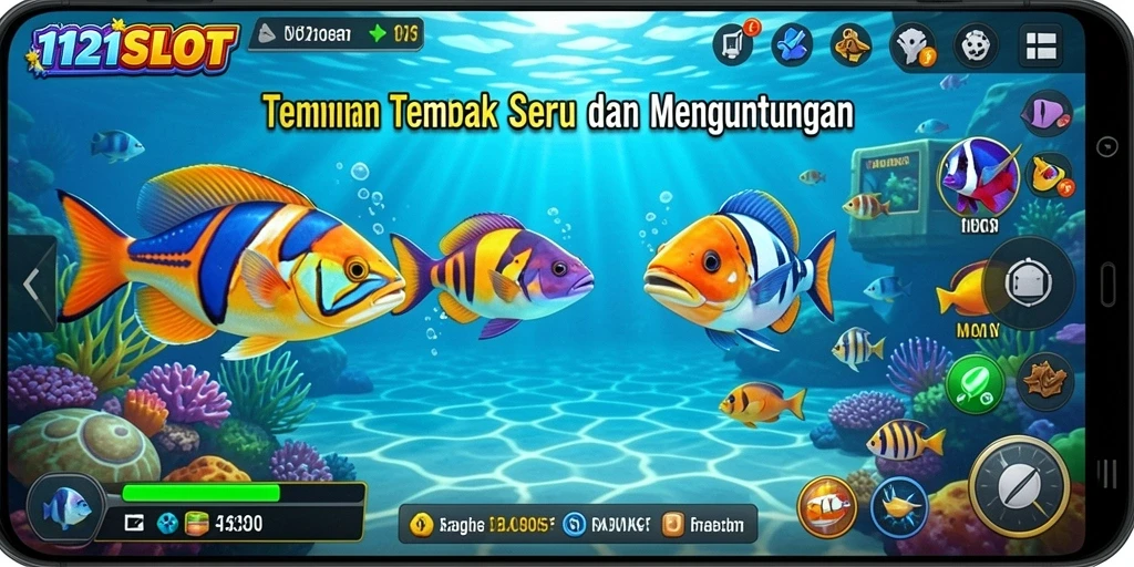 Tampilan gameplay Tembak Ikan di 1121SLOT yang penuh aksi.