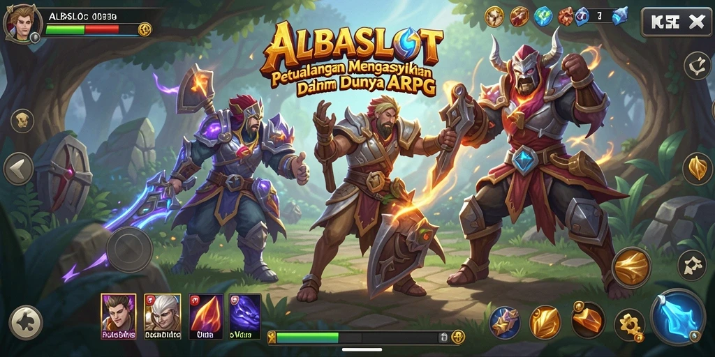 Screenshot gameplay ALBASLOT dengan aksi pertempuran yang mendebarkan.