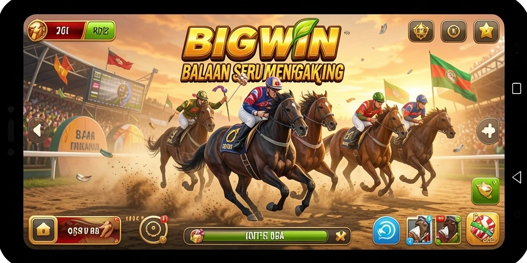 Tampilan gameplay yang seru dan mendebarkan di balapan BIGWIN.