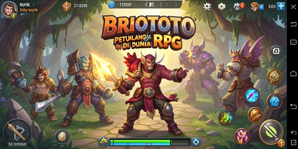 Tampilan gameplay seru dengan pertempuran epik di BRIOTOTO.