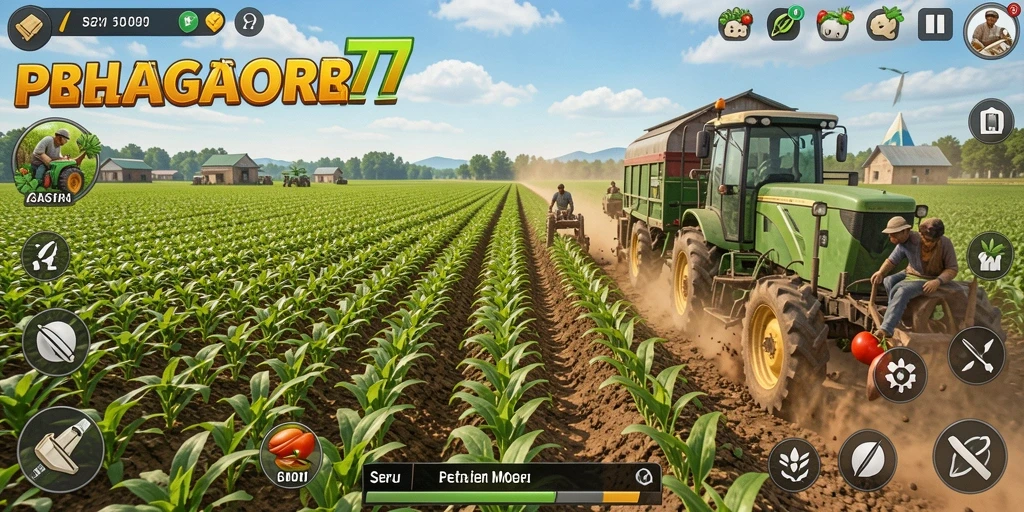 Tampilan interaktif gameplay pertanian di GACOR77 yang memukau.