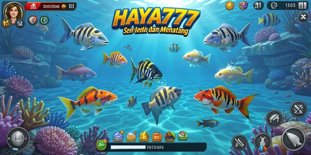 Tampilan gameplay HAYA777 menampilkan aksi seru dalam menembak ikan.