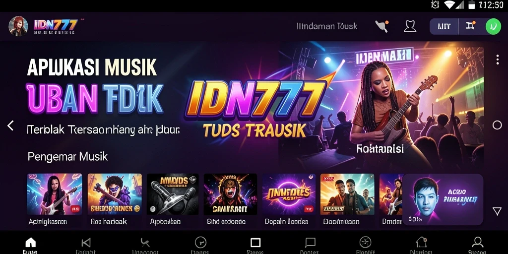 Tampilan interaktif menampilkan berbagai genre musik di IDN777.
