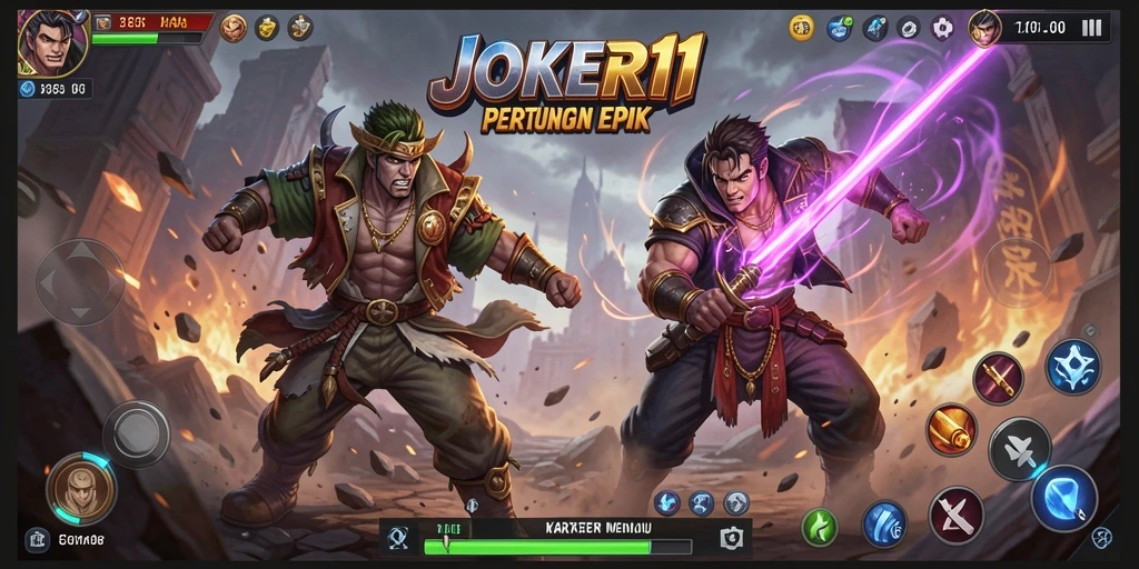 Gameplay JOKER11 menampilkan duel memukau antara karakter-karakter yang kuat.