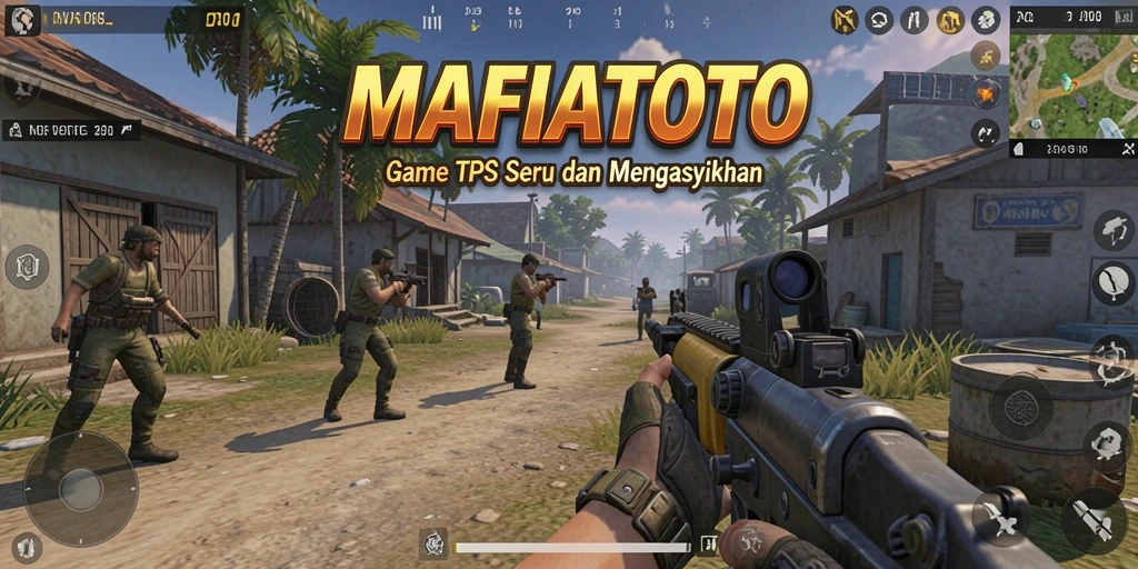 Screenshot MAFIATOTO menampilkan momen seru dalam pertempuran TPS.