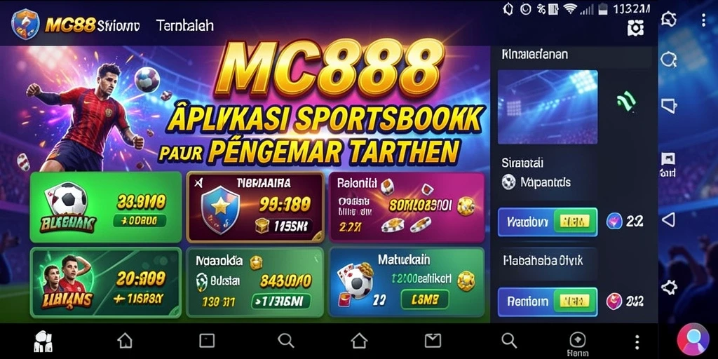 Tampilan gameplay Sportsbook yang menarik dan interaktif di MC888.
