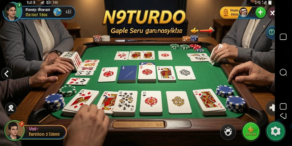 Screenshot gameplay N9TURBO menampilkan keseruan bermain Gaple.
