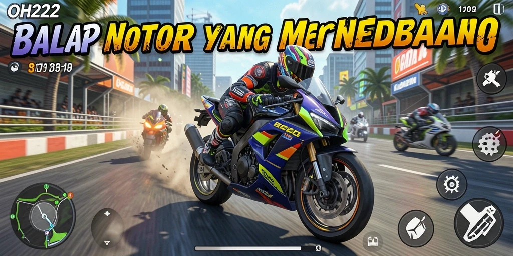 Gameplay seru balap motor dengan adrenalin tinggi di OH222.