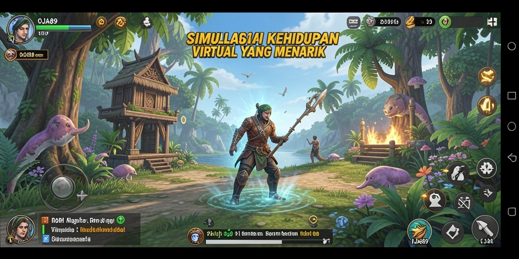 Screenshot gameplay OJA89 menunjukkan pengalaman simulasi kehidupan yang mendalam.
