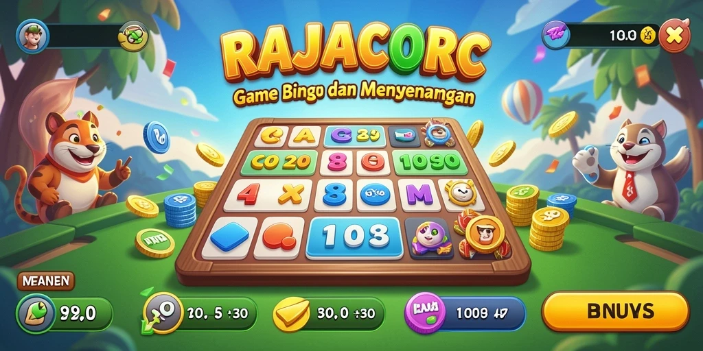 Screenshot gameplay RAJACORC yang menampilkan suasana seru permainan Bingo.