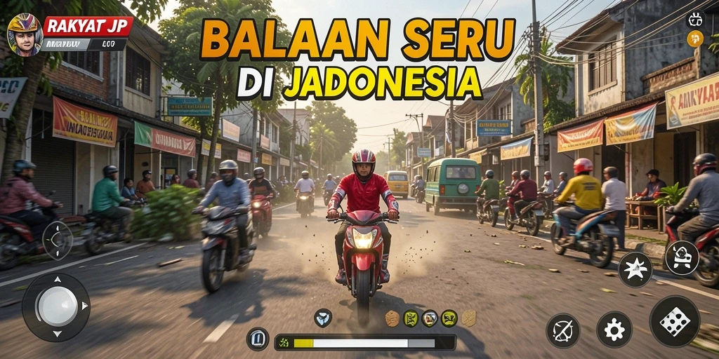 Tangkapan layar gameplay RAKYATJP menampilkan aksi balapan yang seru dan mendebarkan.