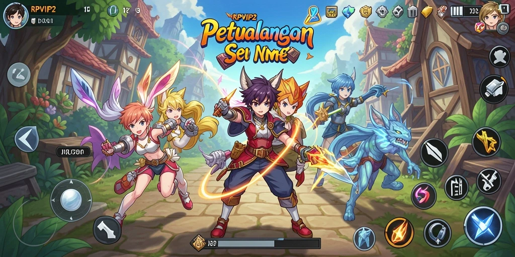 Screenshot RPVIP2 menampilkan karakter Anime yang sedang beraksi.