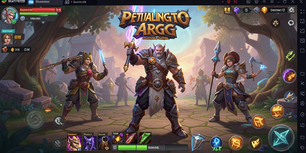 Tangkapan layar gameplay epik dari WATITOTO yang menampilkan pertempuran seru.